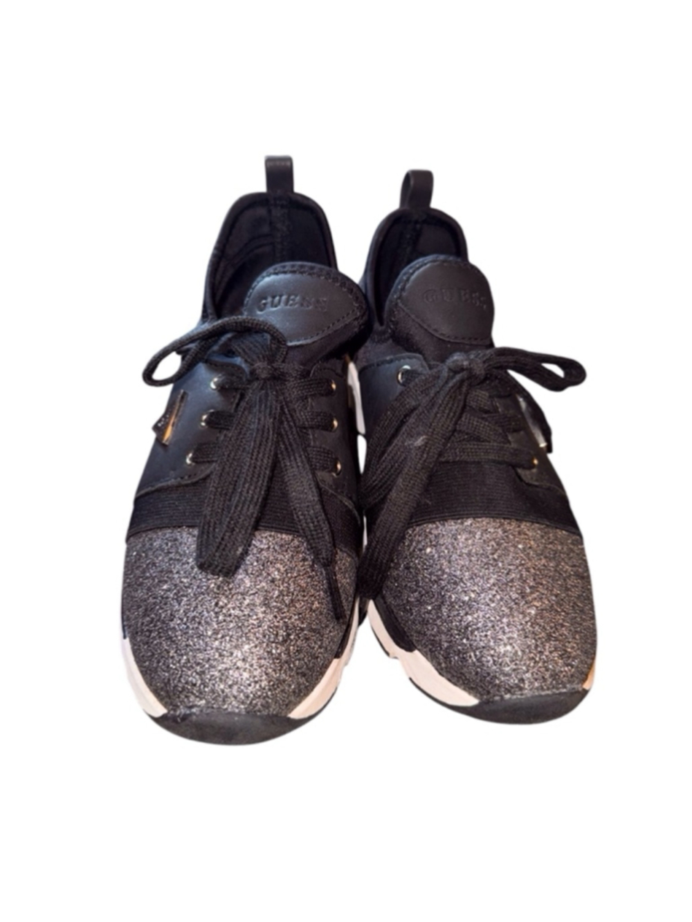 Women's Guess Sneakers, Size 6.5 Black/Silver - Picture 3 of 8